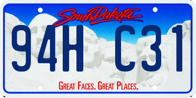 SD license plate 94HC31
