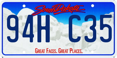 SD license plate 94HC35