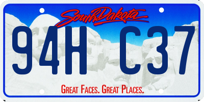 SD license plate 94HC37
