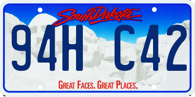SD license plate 94HC42