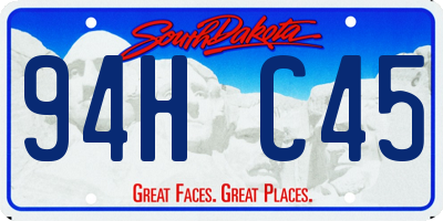SD license plate 94HC45