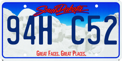 SD license plate 94HC52