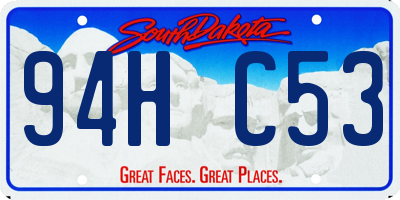 SD license plate 94HC53