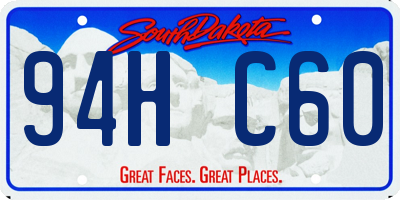 SD license plate 94HC60