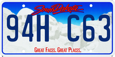 SD license plate 94HC63