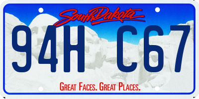 SD license plate 94HC67