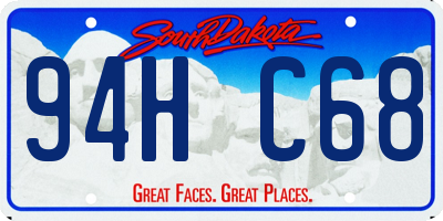 SD license plate 94HC68