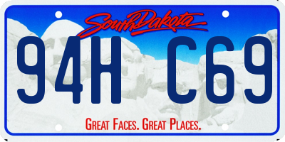 SD license plate 94HC69