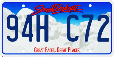 SD license plate 94HC72
