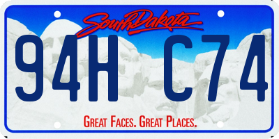 SD license plate 94HC74