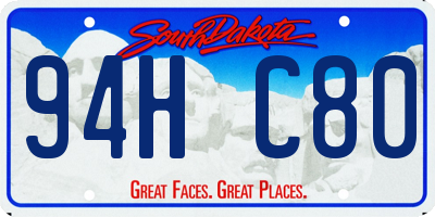 SD license plate 94HC80