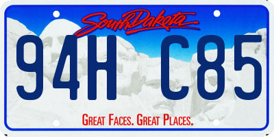 SD license plate 94HC85