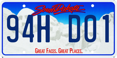 SD license plate 94HD01