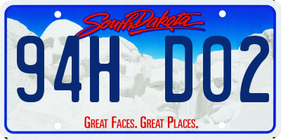 SD license plate 94HD02