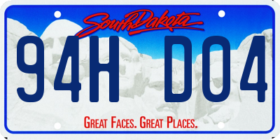SD license plate 94HD04