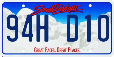 SD license plate 94HD10