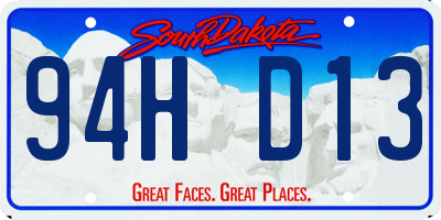 SD license plate 94HD13