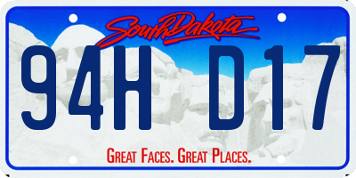 SD license plate 94HD17