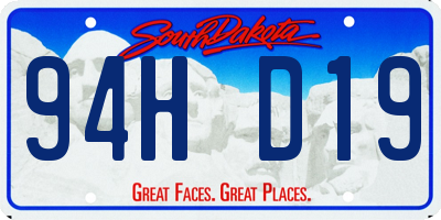 SD license plate 94HD19