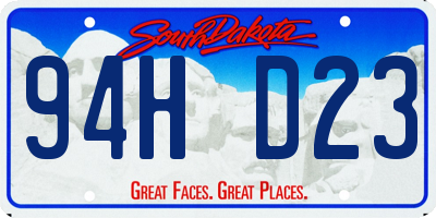 SD license plate 94HD23