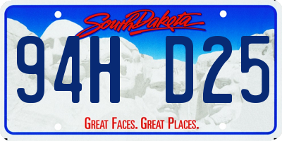 SD license plate 94HD25
