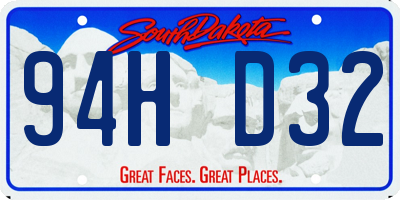 SD license plate 94HD32