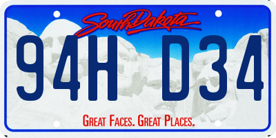 SD license plate 94HD34