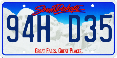 SD license plate 94HD35