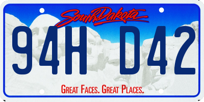 SD license plate 94HD42