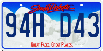 SD license plate 94HD43