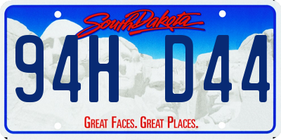 SD license plate 94HD44