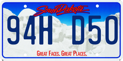 SD license plate 94HD50