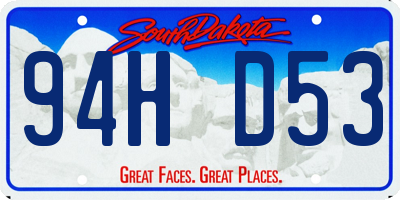 SD license plate 94HD53