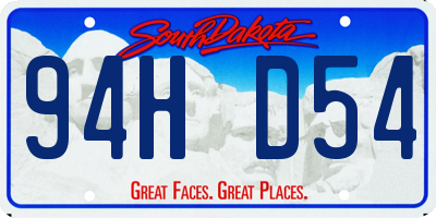 SD license plate 94HD54
