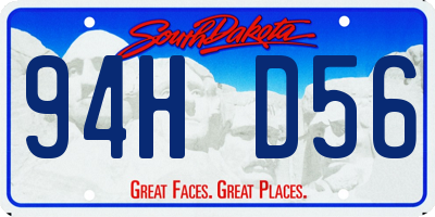 SD license plate 94HD56