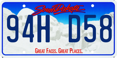 SD license plate 94HD58