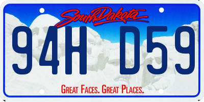 SD license plate 94HD59
