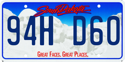 SD license plate 94HD60