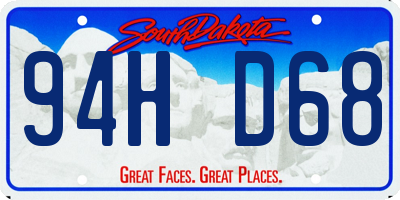 SD license plate 94HD68