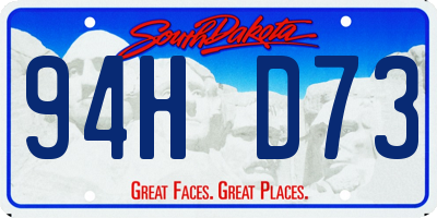 SD license plate 94HD73