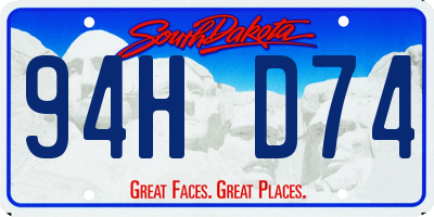 SD license plate 94HD74