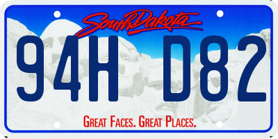 SD license plate 94HD82