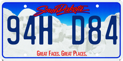 SD license plate 94HD84