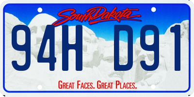 SD license plate 94HD91