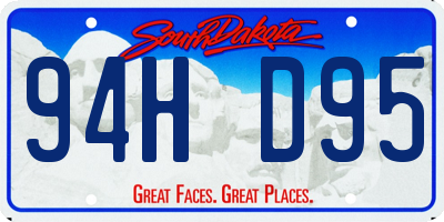 SD license plate 94HD95
