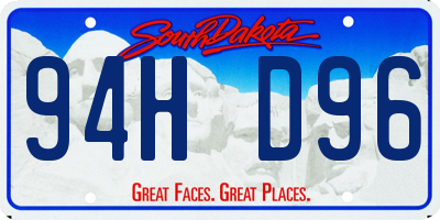 SD license plate 94HD96