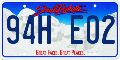 SD license plate 94HE02