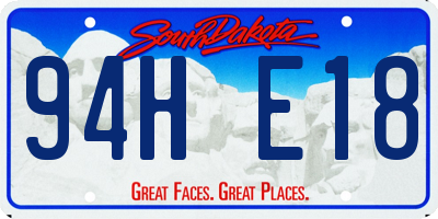 SD license plate 94HE18