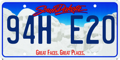 SD license plate 94HE20