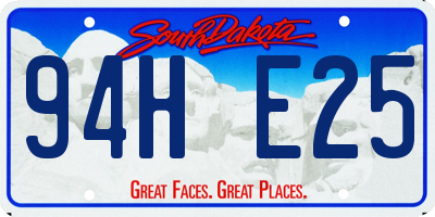 SD license plate 94HE25